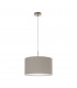 Pasteri 1 Light Ceiling Pendant Satin Nickel with Taupe Fabric Shade, E27