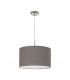 Pasteri 1 Light Ceiling Pendant Satin Nickel with Anthracite Brown Fabric Shade, E27