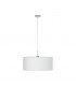 Pasteri 1 Light Ceiling Pendant Satin Nickel with White Fabric Shade, E27