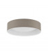 Pasteri LED Flush Ceiling Fitting with Taupe Fabric Shade & White Diffuser - EU Stock