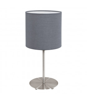 Pasteri 1 Light Table Lamp Satin Nickel, Grey, E27