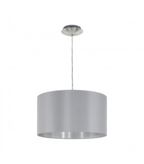 Maserlo 1 Light Round Ceiling Pendant Satin Nickel Grey, E27