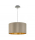 Maserlo 1 Light Round Ceiling Pendant Satin Nickel Taupe, E27