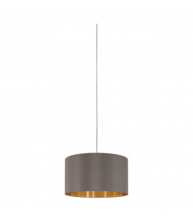 Maserlo 1 Light Round Ceiling Pendant Satin Nickel Cappuccino, E27