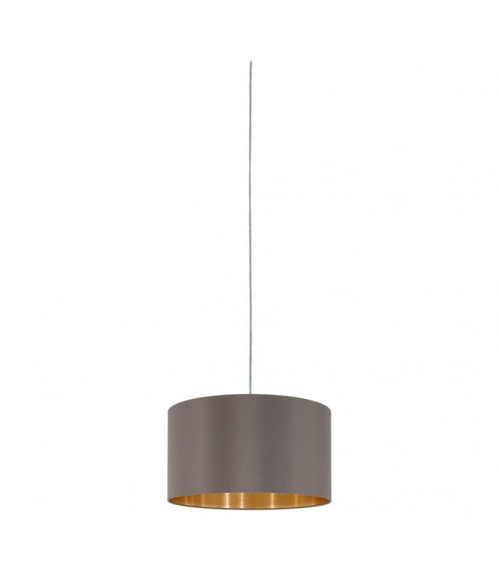 Maserlo 1 Light Round Ceiling Pendant Satin Nickel Cappuccino, E27