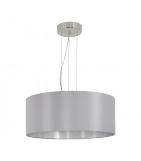 Maserlo 3 Light Round Ceiling Pendant Satin Nickel Grey, E27
