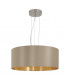 Maserlo 3 Light Round Ceiling Pendant Satin Nickel Taupe, E27