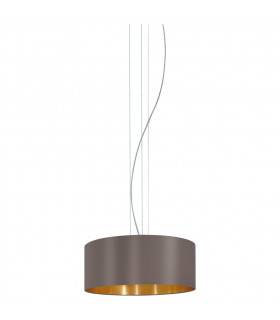 Maserlo 3 Light Round Ceiling Pendant Satin Nickel Cappuccino, E27