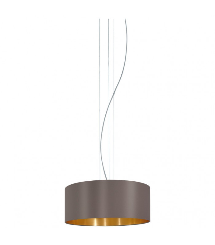 Maserlo 3 Light Round Ceiling Pendant Satin Nickel Cappuccino, E27