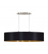 Maserlo 2 Light Oval Ceiling Pendant Bar Light Satin Nickel Black, E27