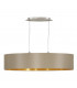 Maserlo 2 Light Oval Ceiling Pendant Bar Light Satin Nickel Taupe, E27