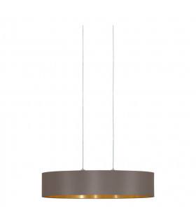 Maserlo 2 Light Oval Ceiling Pendant Bar Light Satin Nickel Cappuccino, E27