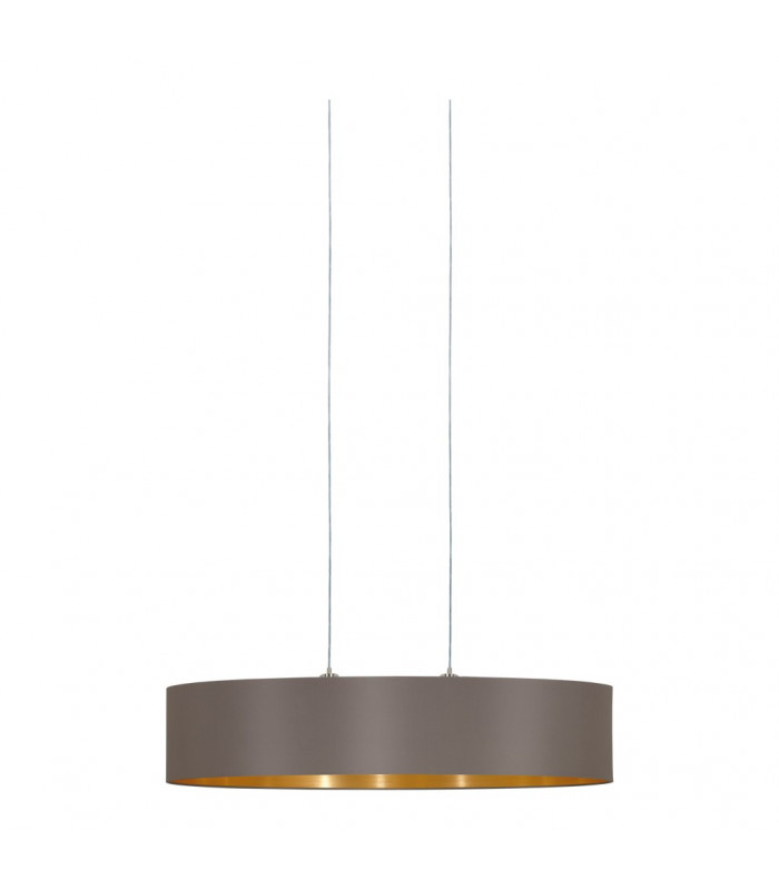 Maserlo 2 Light Oval Ceiling Pendant Bar Light Satin Nickel Cappuccino, E27