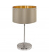 Maserlo 1 Light Table Lamp Satin Nickel, Taupe, E27
