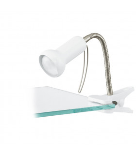 Fabio 1 Light Adjustable Table Clip On Lamp Silver, White, E14