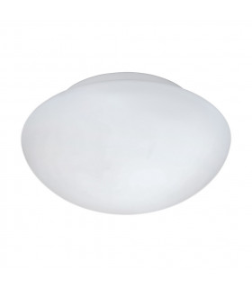Ella 1 Light Flush Ceiling Light White and Opal Glass, E27
