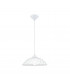 Vetro 1 Light Dome Ceiling Pendant White, Traditional Bevelled Satin Glass, E27
