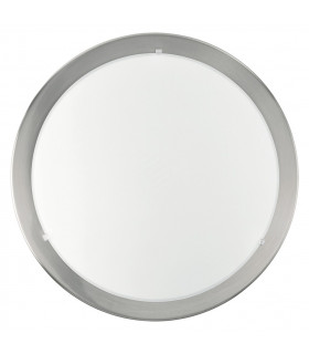Planet 1 Light Modern Flush Wall / Ceiling Light Satin Nickel with A Satinated Glass Shade, E27