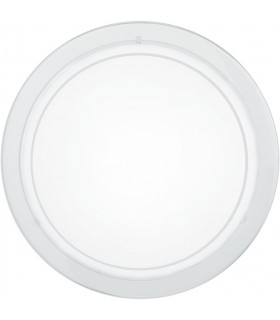 Planet 1 Light Modern Flush Wall / Ceiling Light White with A Satinated Glass Shade, E27