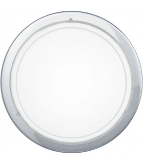 Planet 1 Light Modern Flush Wall / Ceiling Light Chrome with A Satinated Glass Shade, E27