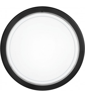 Planet 1 Light Modern Flush Wall / Ceiling Light Black with A Satinated Glass Shade, E27