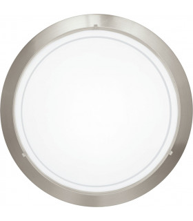 Planet 1 Light Modern Flush Wall / Ceiling Light Satin Nickel with A Satinated Glass Shade, E27