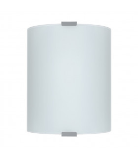 Grafik 1 Light Indoor Wall Light Silver with Satinated Glass, E27