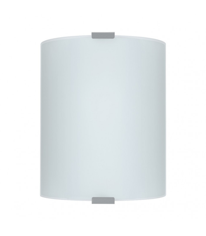 Grafik 1 Light Indoor Wall Light Silver with Satinated Glass, E27