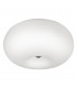 Optica 2 Light Large Flush Wall / Globe Ceiling Light Satin Nickel and Opal Glass, E27