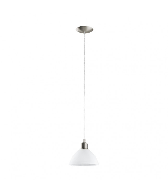 Brenda 1 Light Dome Ceiling Pendant Satin Nickel, E27