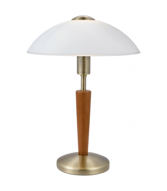 Solo 1 Light Wood Table Touch Lamp Bronzed, Nut, E14