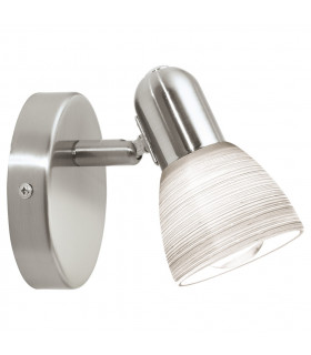 Dakar 1 Light Indoor Wall Light Satin Nickel with Wipe Effect Glass, E14