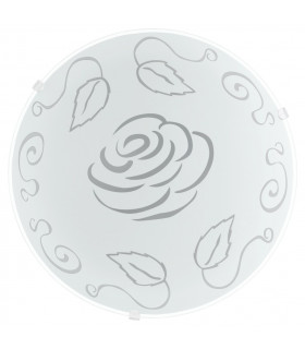 Mars 1 Light Traditional Flush Wall / Ceiling Light White and Satin Glass, E27