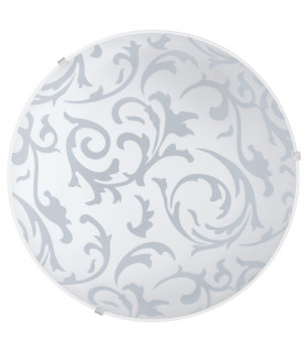 Scalea 1 Light Modern Flush Wall / Ceiling Light White with A Decorated Glass Shade, E27