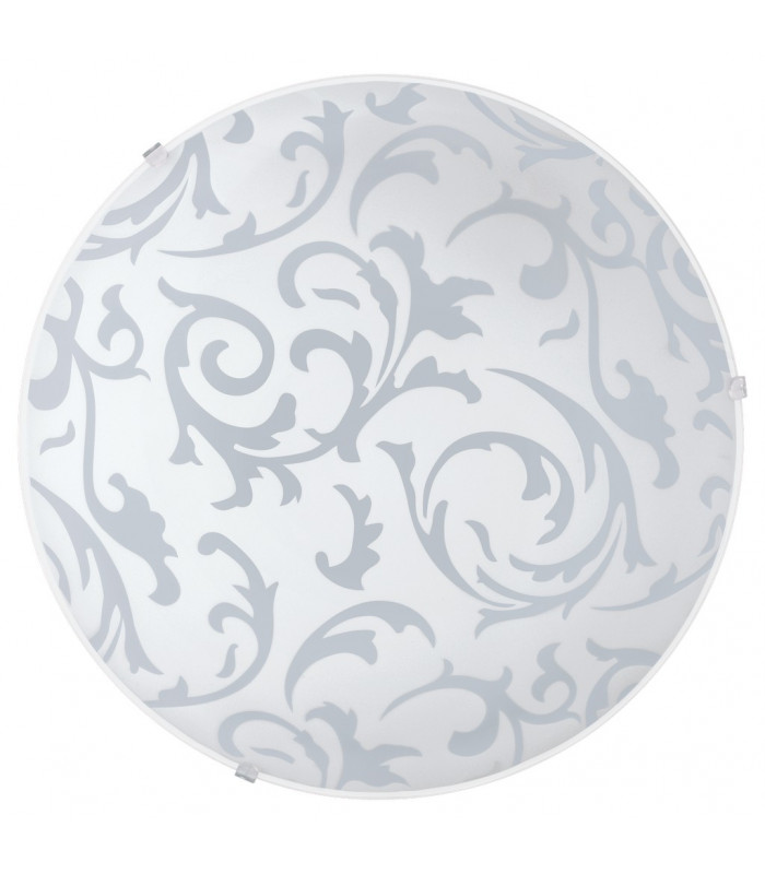 Scalea 1 Light Modern Flush Wall / Ceiling Light White with A Decorated Glass Shade, E27