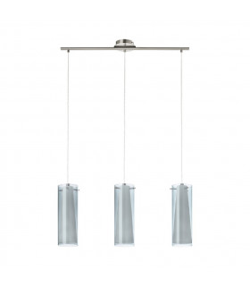 Pinto 3 Light Ceiling Pendant Bar Satin Nickel, E27