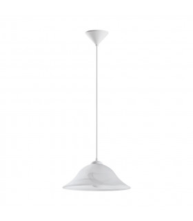 Albany 1 Light Dome Ceiling Pendant White with Glass Shade, E27