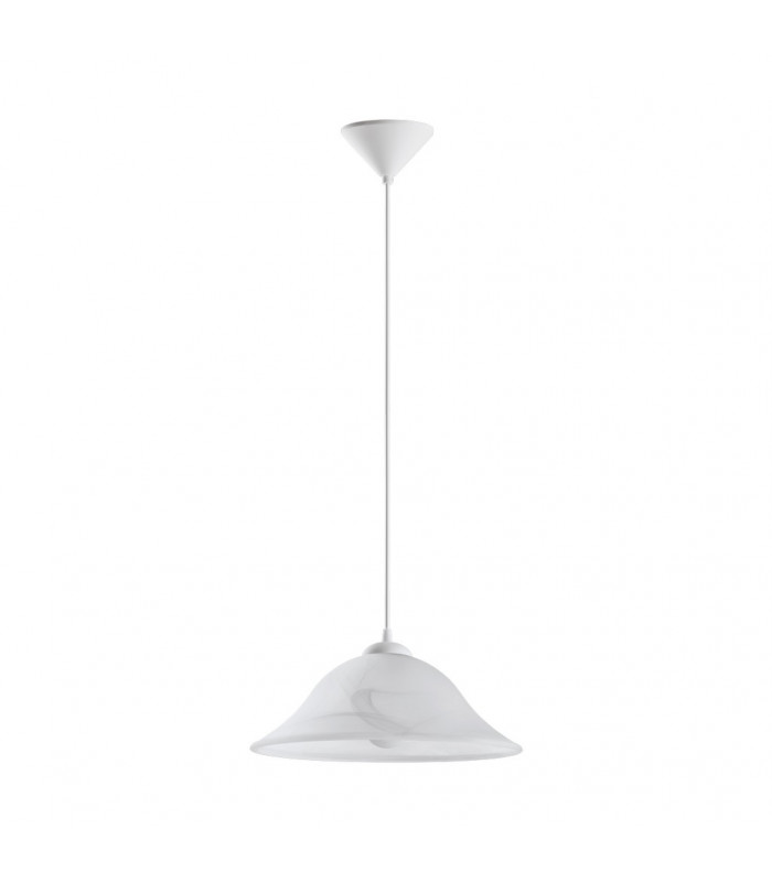 Albany 1 Light Dome Ceiling Pendant White with Glass Shade, E27
