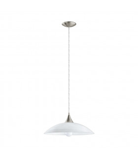 Lazolo 1 Light Dome Ceiling Pendant Satin Nickel, E27