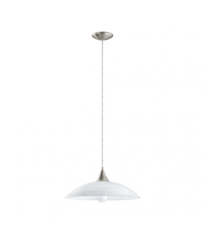 Lazolo 1 Light Dome Ceiling Pendant Satin Nickel, E27