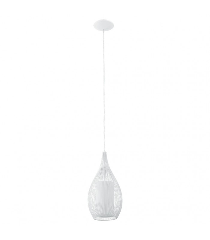 Razoni 1 Light Dome Ceiling Pendant White, E27 - EU Stock