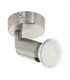 Buzz 1 Light Wall / Ceiling Spotlight with Satin Nickel Finish, GU10
