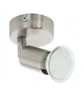 Buzz 1 Light Wall / Ceiling Spotlight with Satin Nickel Finish, GU10