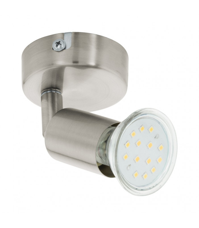 Buzz 1 Light Wall / Ceiling Spotlight with Satin Nickel Finish, GU10