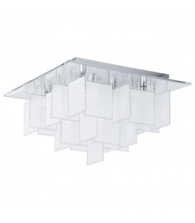 Condrada 8 Light Flush Ceiling Light Chrome with Satin Shade, G9