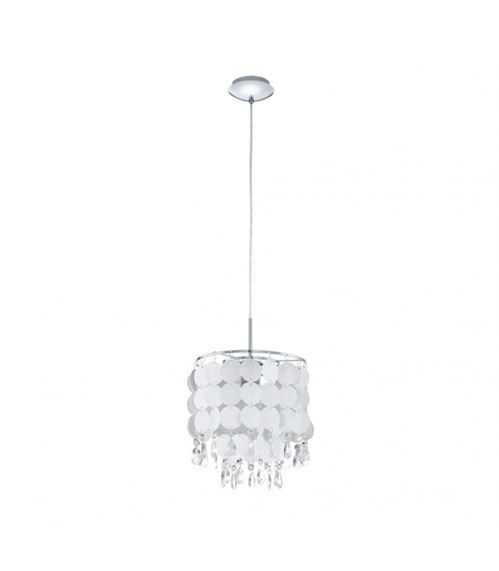Fedra 1 Light Ceiling Pendant Chrome with Crystals, E27