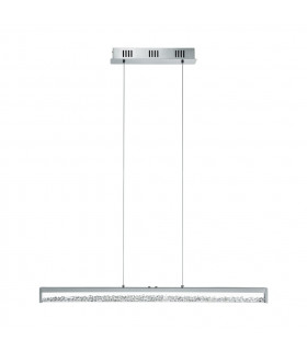 Cardito LED Touch Operated Ceiling Pendant Bar Light Polished Chrome with Crystals, Glass