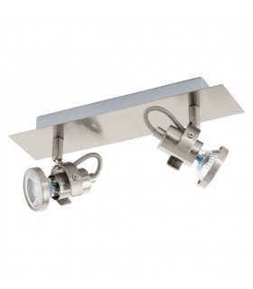 Tukon 2 Light Twin Adjustable Spotlight Satin Nickel, GU10