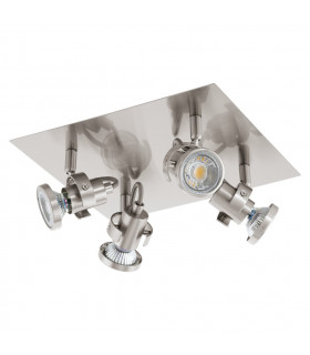 4 Light Adjustable Spotlight Satin Nickel, GU10