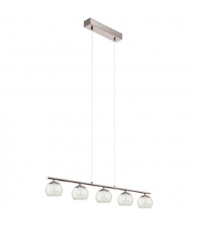 Romagnese LED 5 Light Ceiling Pendant Bar Satin Nickel